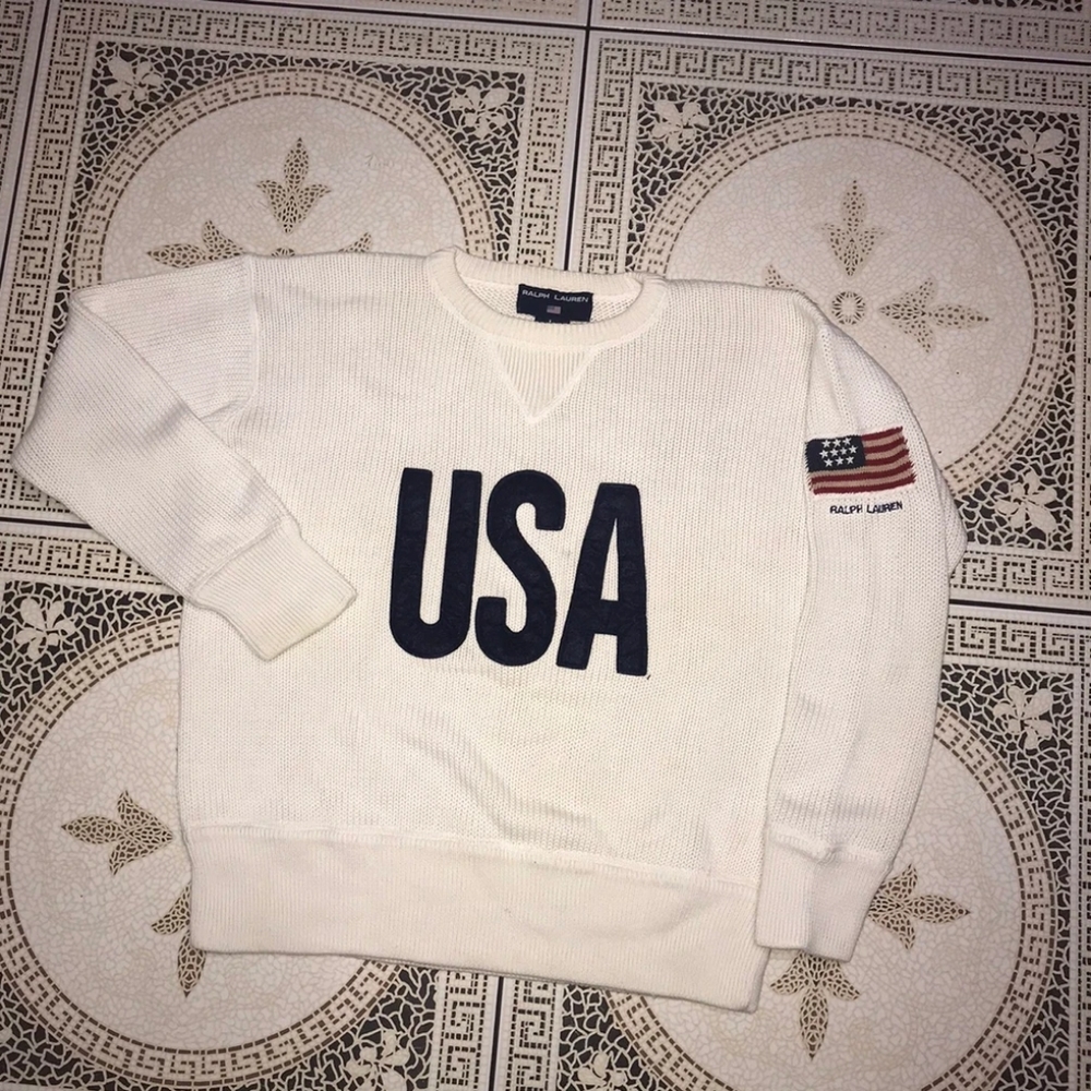 Rare Vintage Ralph Lauren Polo Sport 1990s Knit Sweater USA